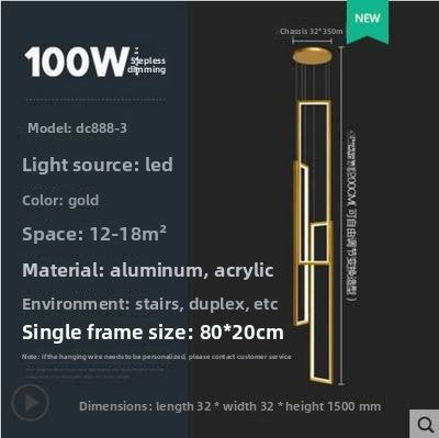 Modern Rectangular LED Chandelier