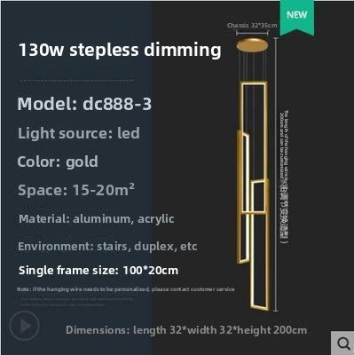 Modern Rectangular LED Chandelier