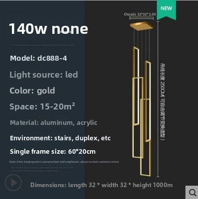 Modern Rectangular LED Chandelier