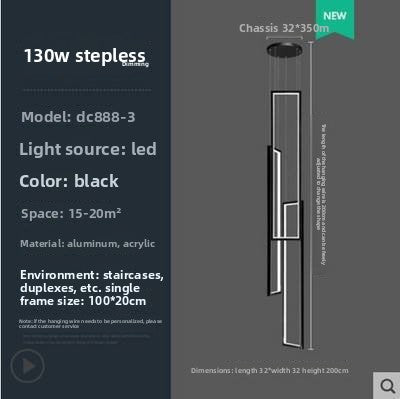 Modern Rectangular LED Chandelier