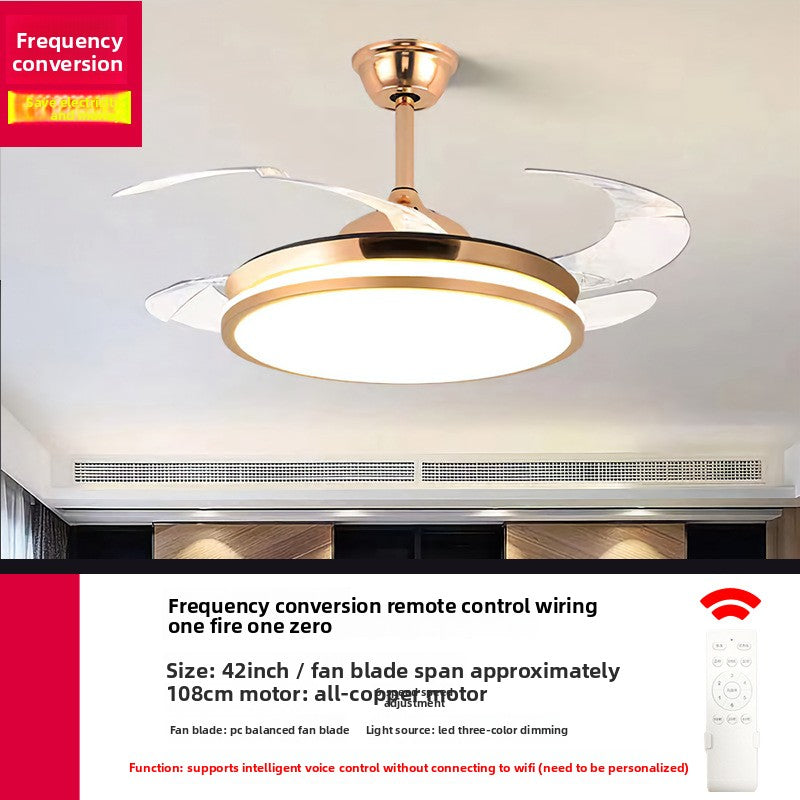 Modern Silent Smart Ceiling Fan Light with Full Spectrum Lighting