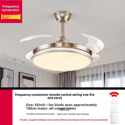Modern Silent Smart Ceiling Fan Light with Full Spectrum Lighting
