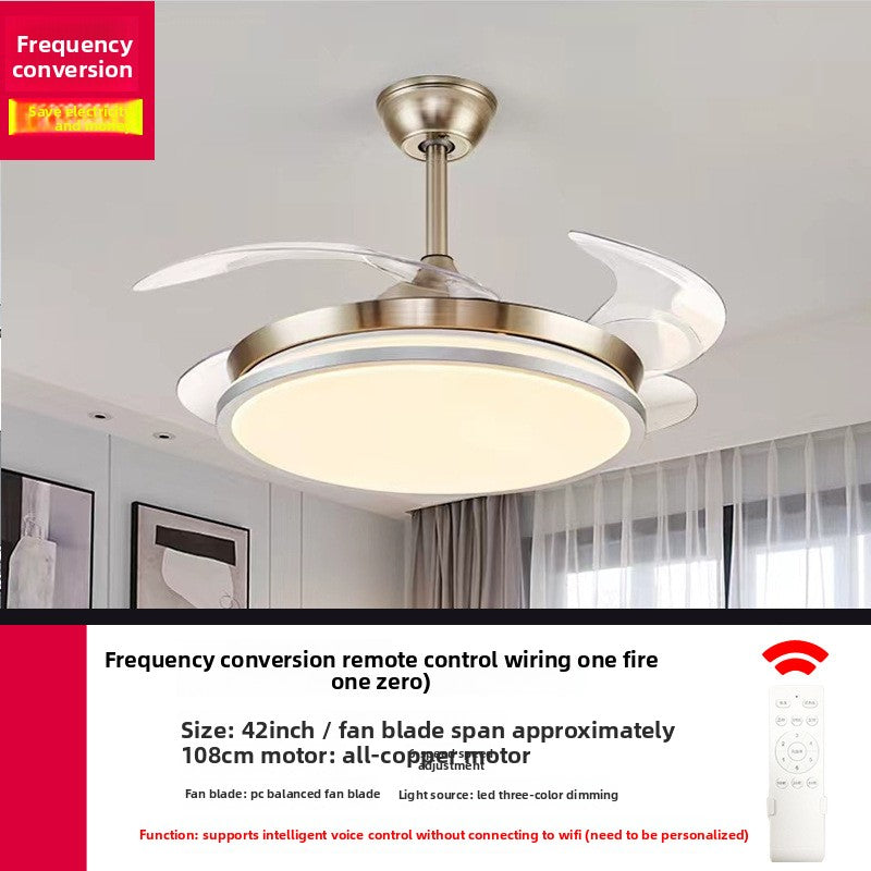 Modern Silent Smart Ceiling Fan Light with Full Spectrum Lighting