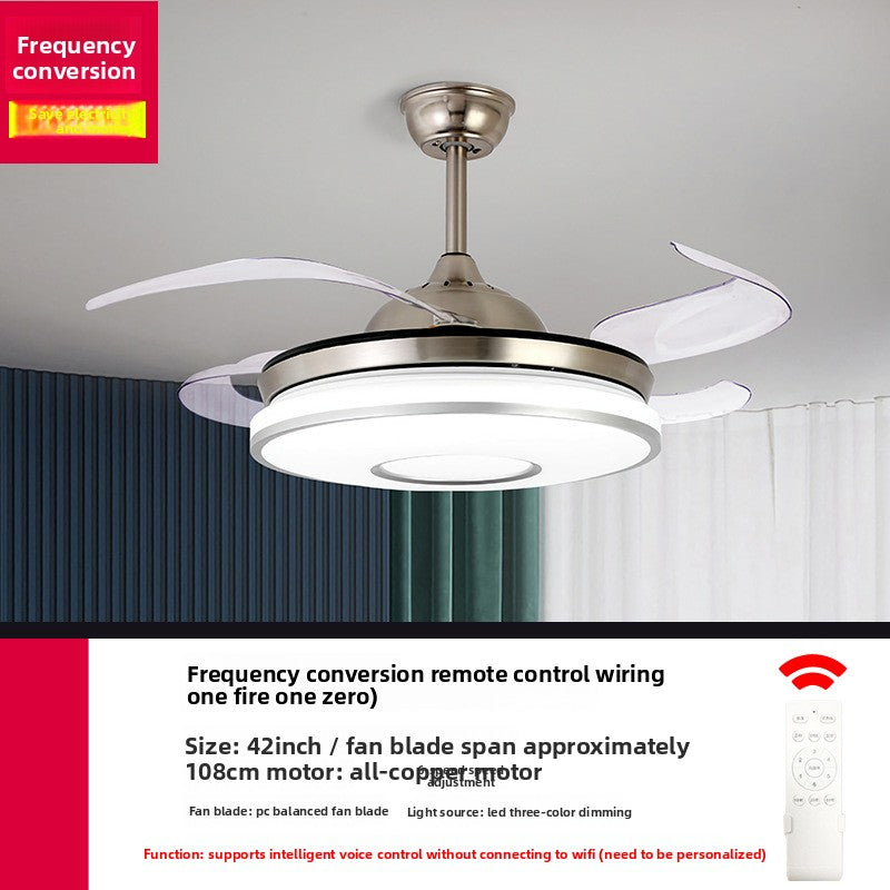 Modern Silent Smart Ceiling Fan Light with Full Spectrum Lighting