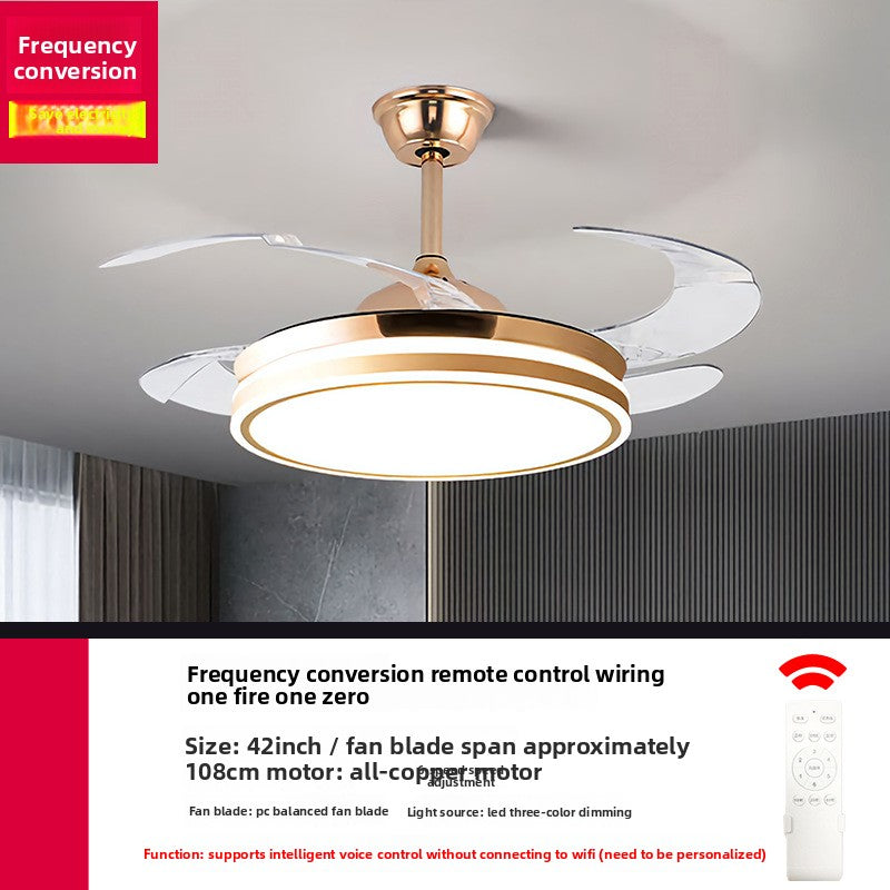 Modern Silent Smart Ceiling Fan Light with Full Spectrum Lighting