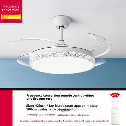 Modern Silent Smart Ceiling Fan Light with Full Spectrum Lighting