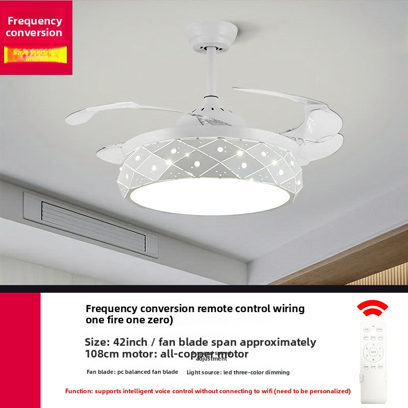Modern Silent Smart Ceiling Fan Light with Full Spectrum Lighting