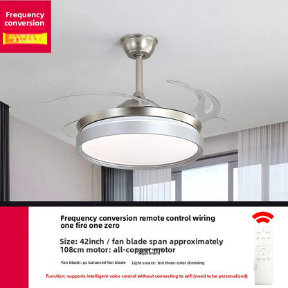 Modern Silent Smart Ceiling Fan Light with Full Spectrum Lighting