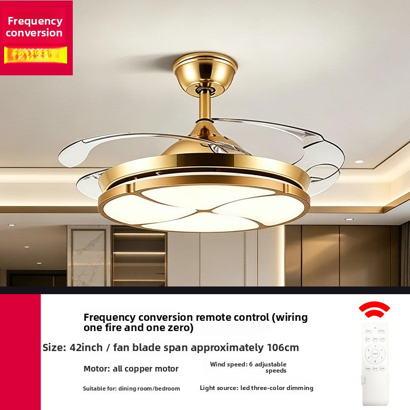 Modern silent smart ceiling fan light with full spectrum lighting