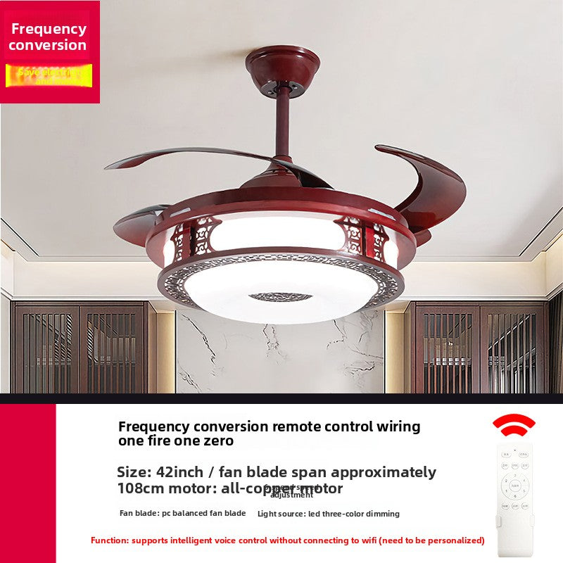 Modern silent smart ceiling fan light with full spectrum lighting