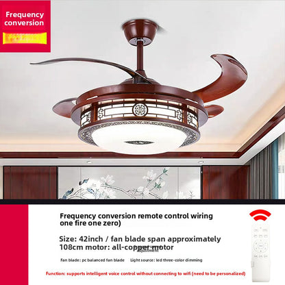 Modern silent smart ceiling fan light with full spectrum lighting