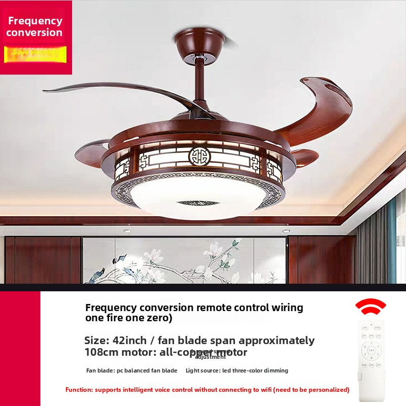 Modern silent smart ceiling fan light with full spectrum lighting