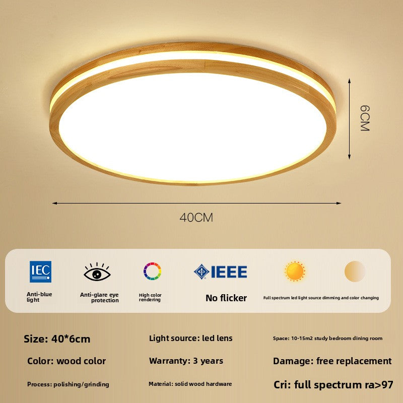 Modern Simple Walnut LED Ceiling Light