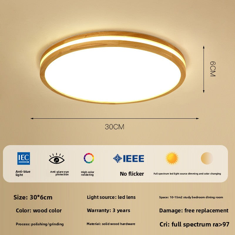 Modern Simple Walnut LED Ceiling Light
