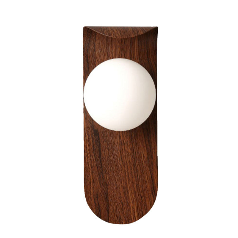 Modern Simple Walnut Wood Grain LED Wall Lamp