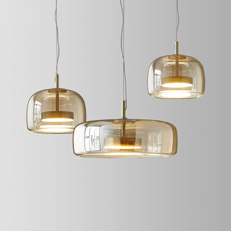 Modern Single Head Chandelier LED Glass Hanging Light