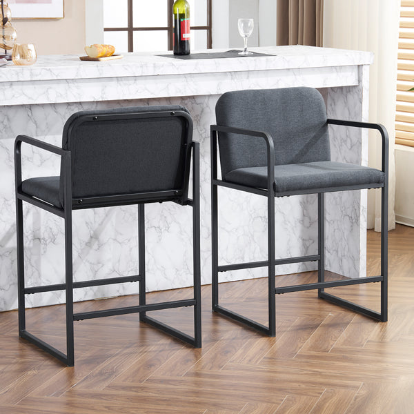 Modern soft-padded countertop height bar stools