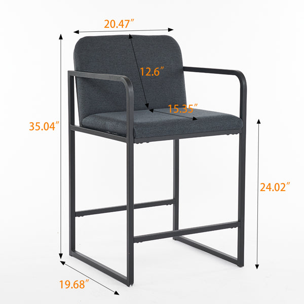 Modern soft-padded countertop height bar stools