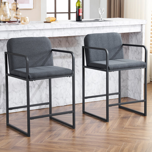 Modern soft-padded countertop height bar stools