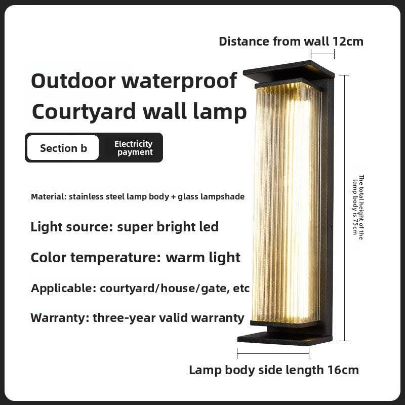 Modern Solar Powered Outdoor Wall Light