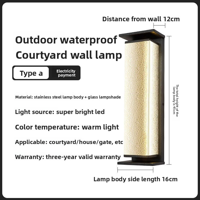 Modern Solar Powered Outdoor Wall Light