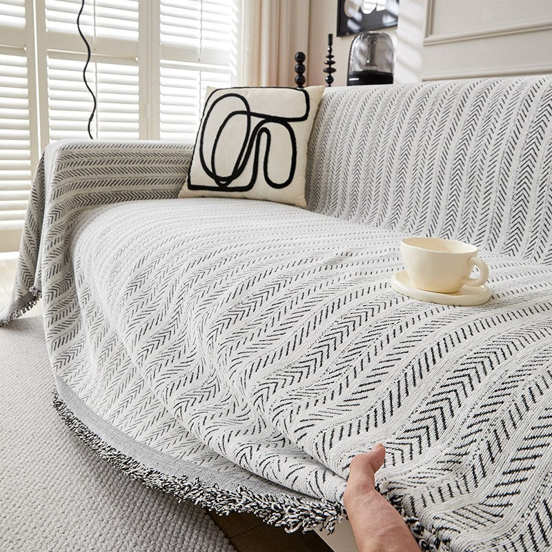 Modern Solid Color Chenille Sofa Cover