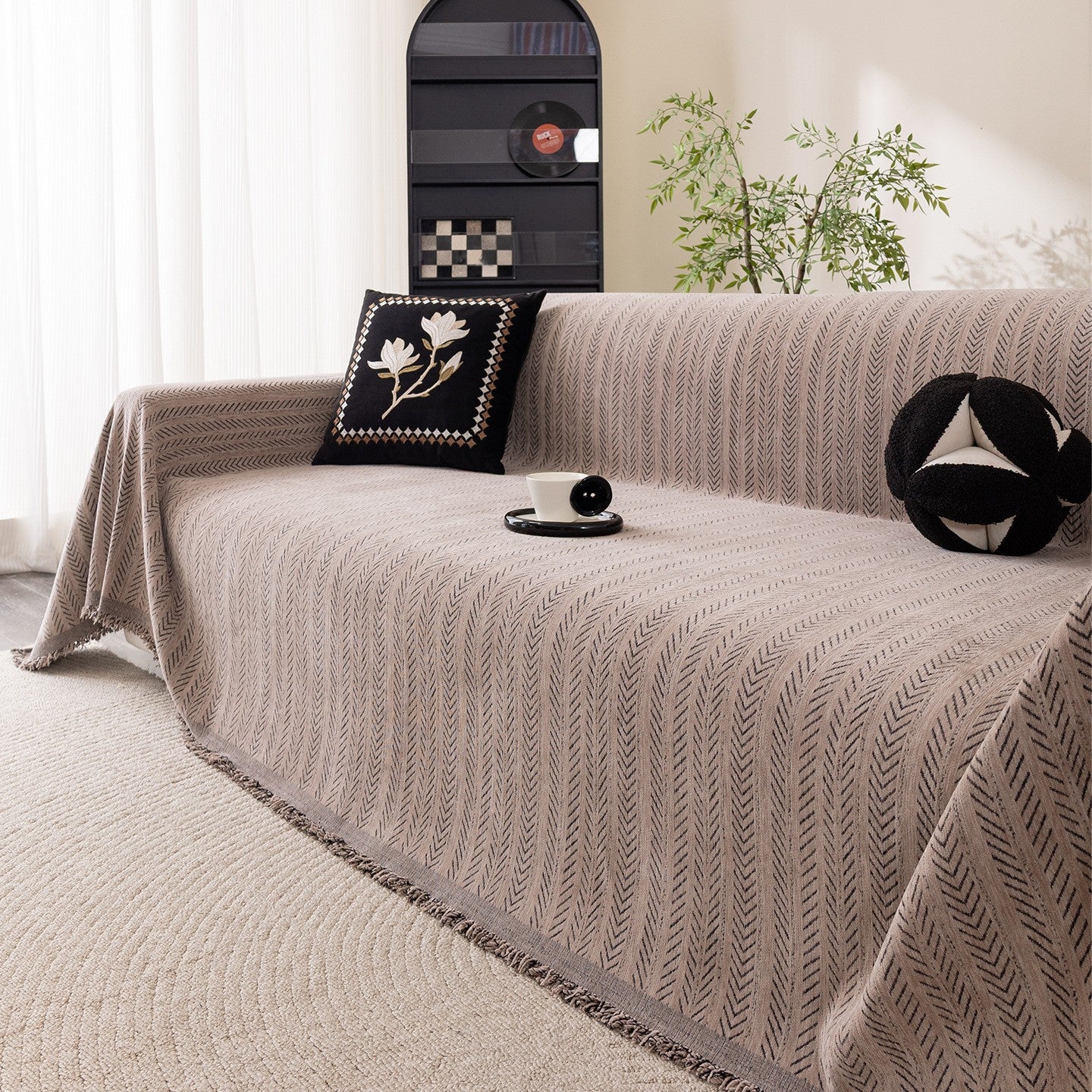 Modern Solid Color Chenille Sofa Cover