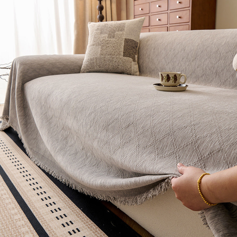 Modern Solid Color Chenille Sofa Cover