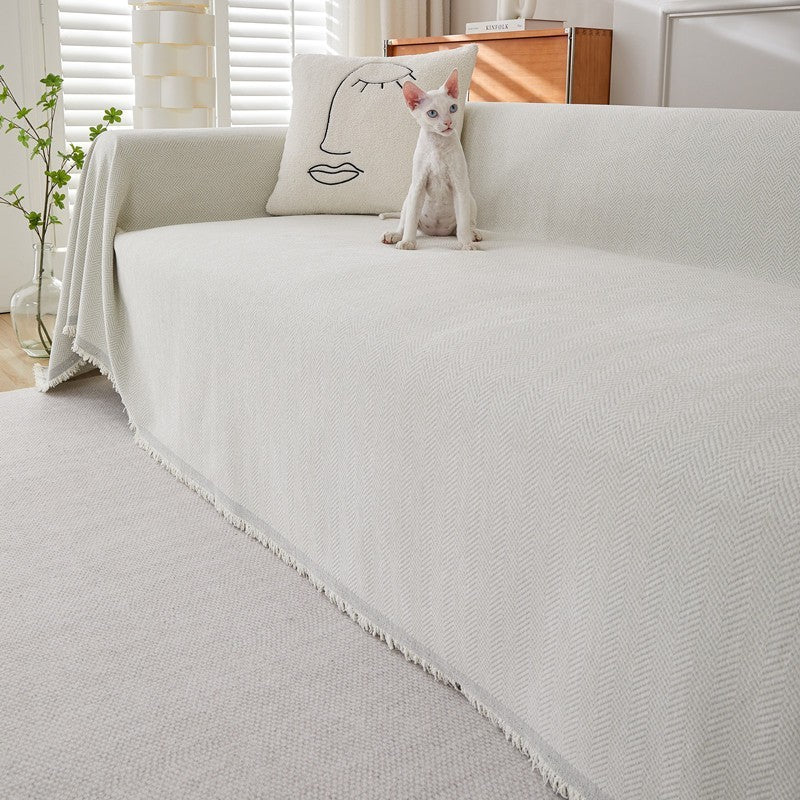 Modern Solid Color Chenille Sofa Cover
