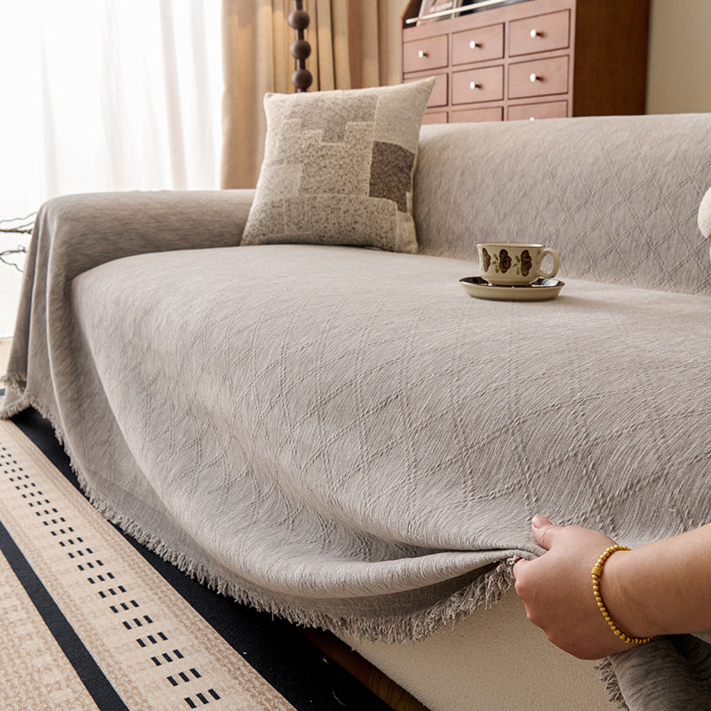 Modern Solid Color Chenille Sofa Cover