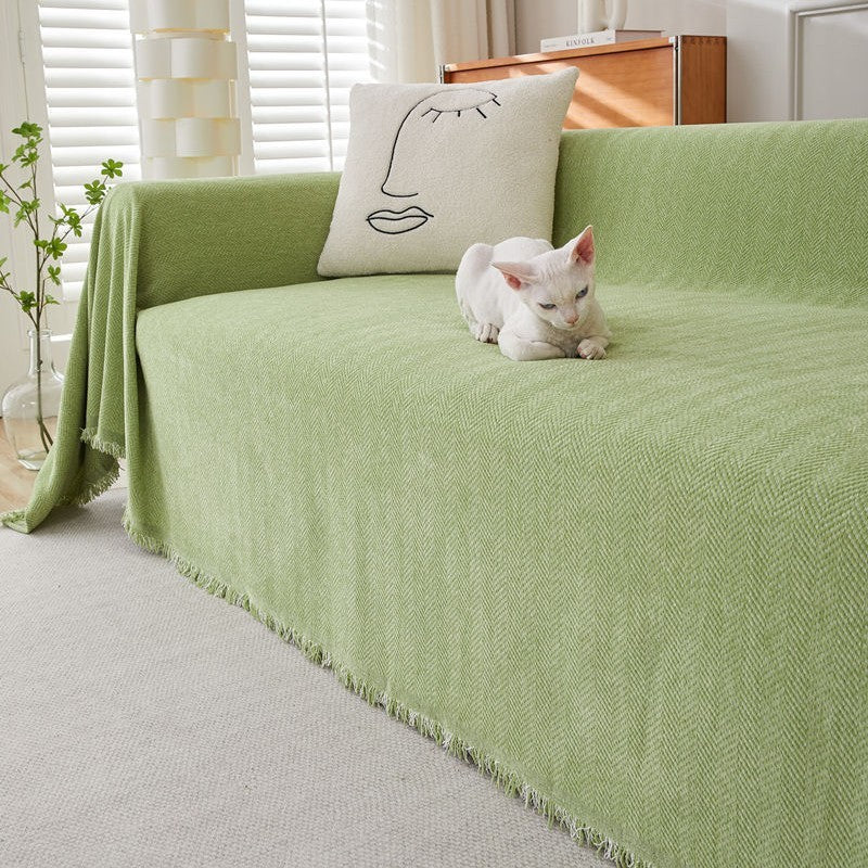Modern Solid Color Chenille Sofa Cover
