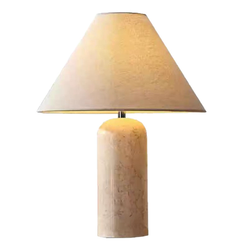 Modern Travertine Table Lamp with Dimming and Remote Control