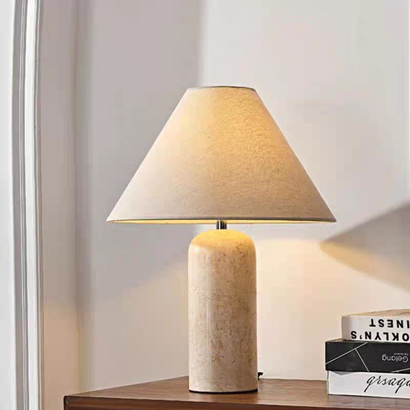 Modern Travertine Table Lamp with Dimming and Remote Control