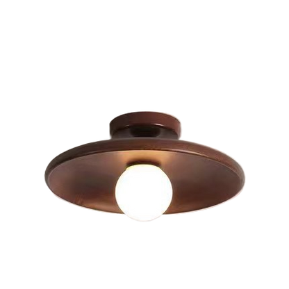 Modern Wood Ceiling Lamp with Glass Shade
