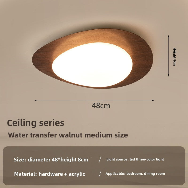 Modern Wood Grain LED Ceiling Light with Smart Dimming