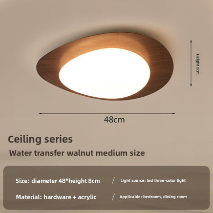 Modern Wood Grain LED Ceiling Light with Smart Dimming
