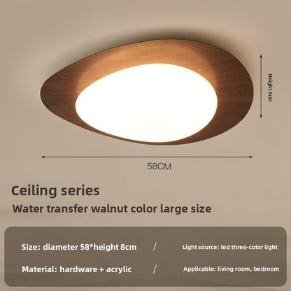 Modern Wood Grain LED Ceiling Light with Smart Dimming