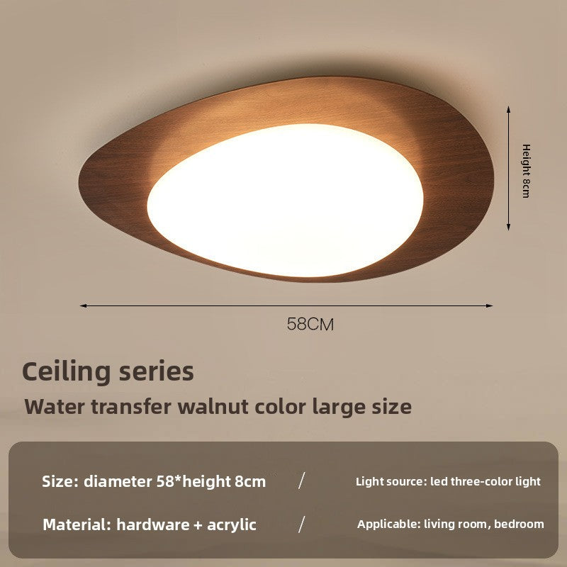 Modern Wood Grain LED Ceiling Light with Smart Dimming
