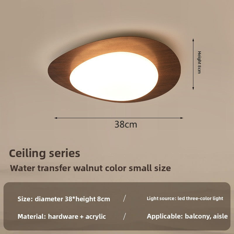 Modern Wood Grain LED Ceiling Light with Smart Dimming