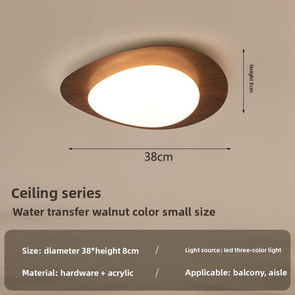 Modern Wood Grain LED Ceiling Light with Smart Dimming