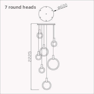 Modern Wooden LED Chandelier for Stairwell and Villa