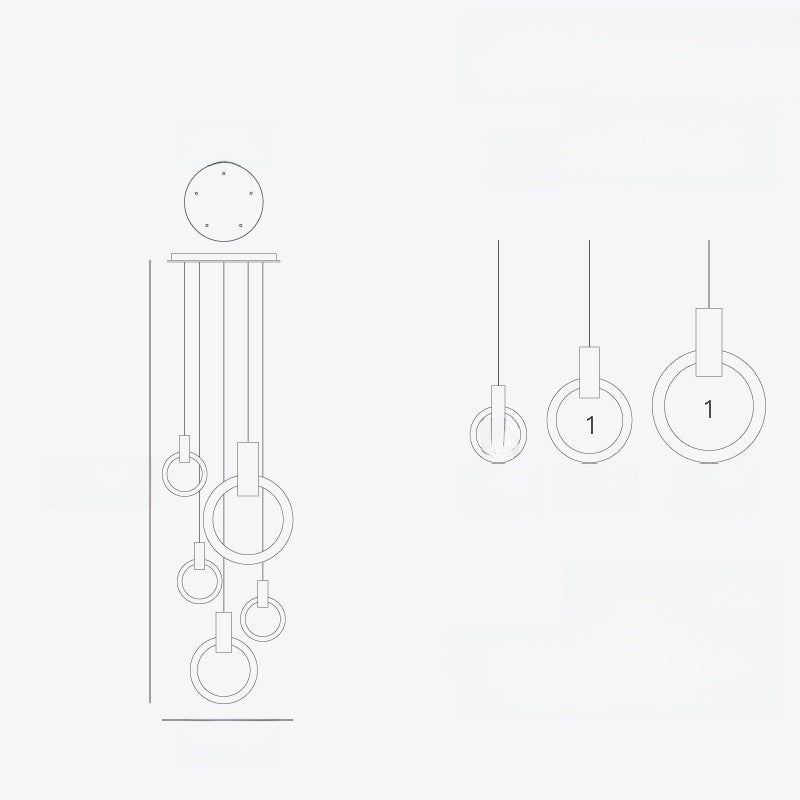 Modern Wooden LED Chandelier for Stairwell and Villa