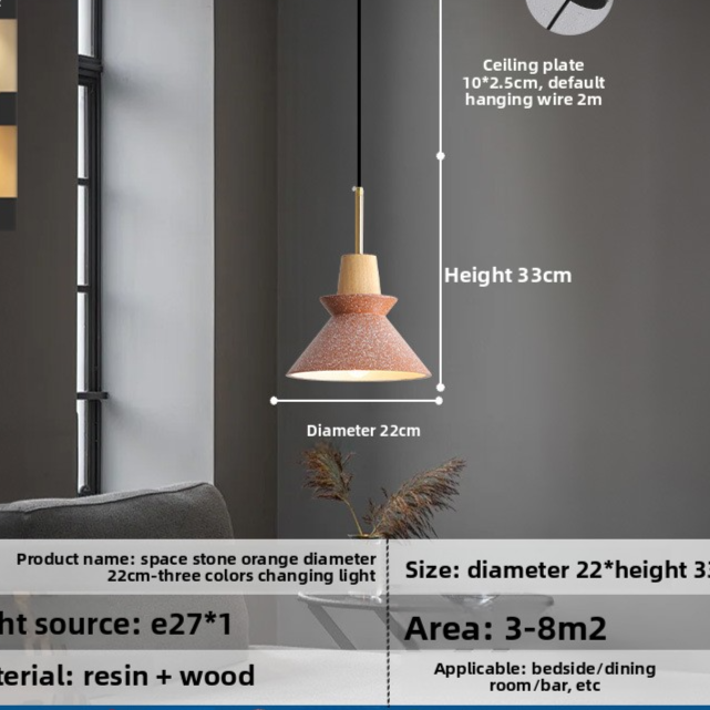 Modern Wooden LED Pendant Lamp