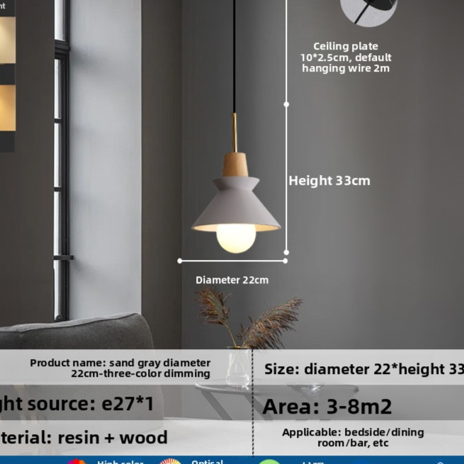 Modern Wooden LED Pendant Lamp