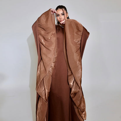 Modest Satin Long Dress with Belt