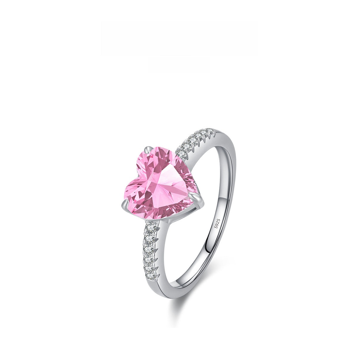 Modian Accessible Luxury S925 Sterling Silver Super Flash 2 Carat Heart Ring for Women K-Style Sweet Heart-Shaped Proposal Diamond Ring Wholesale