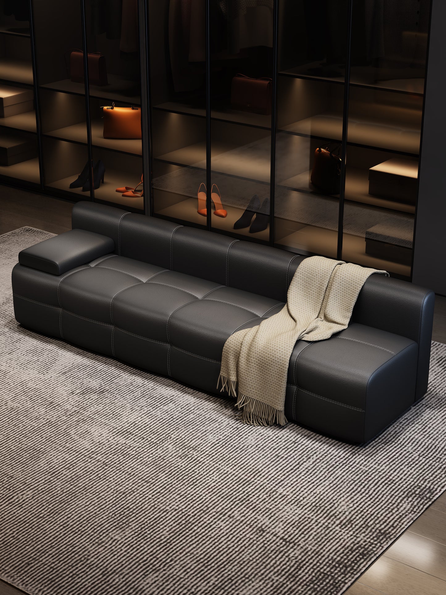 Modular Cat Scratch Resistant Leather Sofa