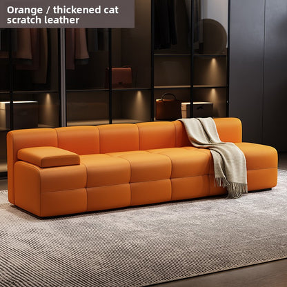 Modular Cat Scratch Resistant Leather Sofa