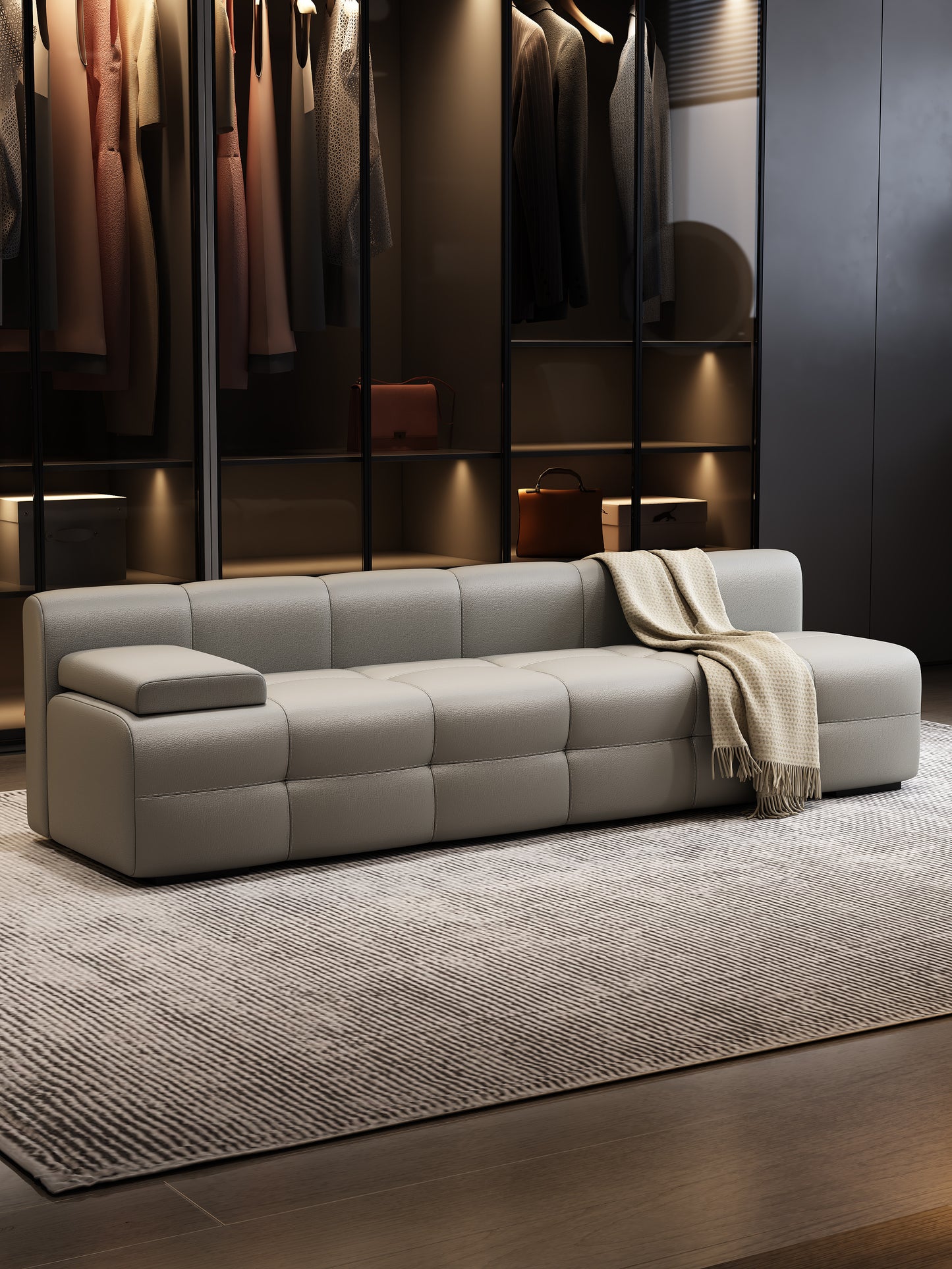 Modular Cat Scratch Resistant Leather Sofa