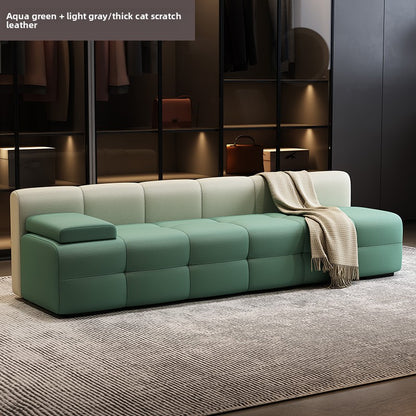 Modular Cat Scratch Resistant Leather Sofa